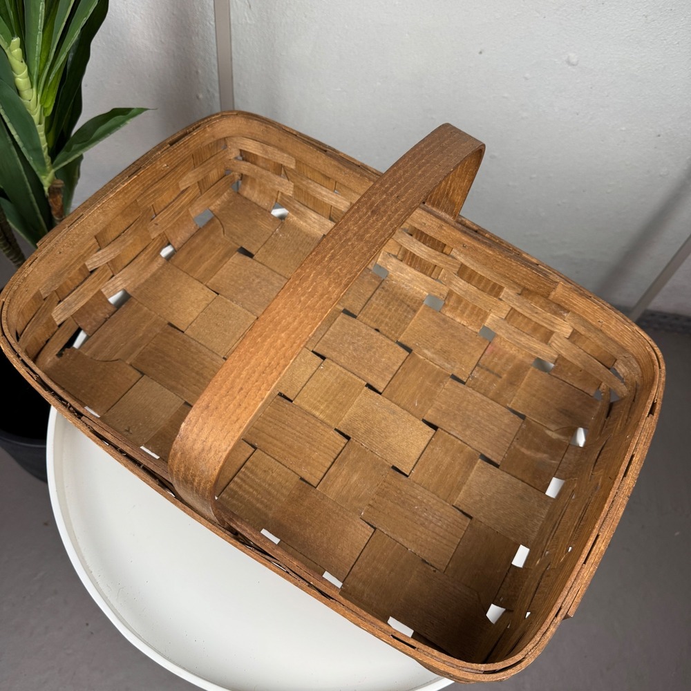 Cottagecore Vintage Basketville Woven Gathering Basket Brown Vermont Farmhouse - Picture 5 of 11